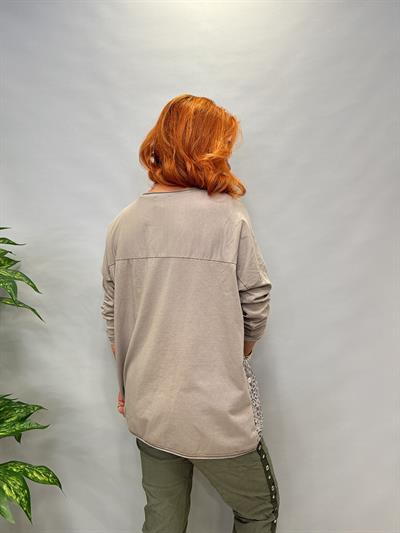 MNS 2524 İTALYAN LEOPAR DESEN BLUZ GRİ  38_46 BEDENE UYGUNDUR