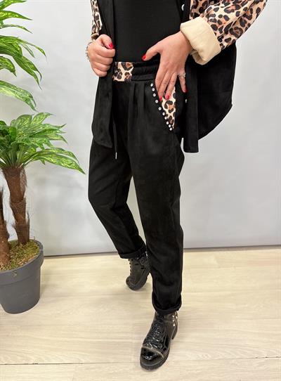 MNS 29150 İTALYAN ESNEK NUBUK PANTOLON SİYAH