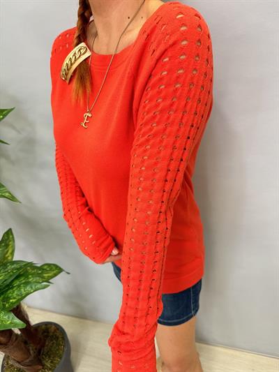 MNS 31095 KOL DETAY SOFT TOUCH BLUZ 42 BEDENE KADAR UYUMLUDUR NAR ÇİÇEĞİ