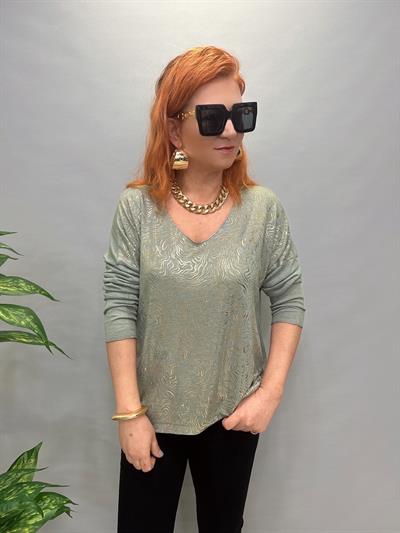 MNS 3546 İTALYAN İNCE TRİKO BLUZ AÇIK YEŞİL