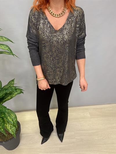 MNS 3546 İTALYAN İNCE TRİKO BLUZ ANTRASİT