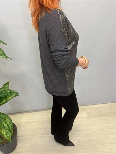 MNS 3546 İTALYAN İNCE TRİKO BLUZ ANTRASİT