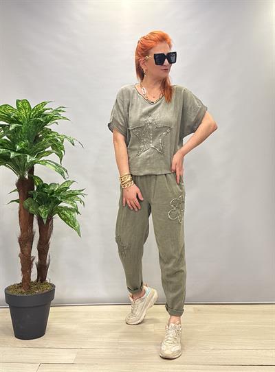 PMK MNS 4045 PAYET DETAY PAMUKLU PANTOLON 46 BEDENE KADAR UYUMLUDUR HAKİ YEŞİL