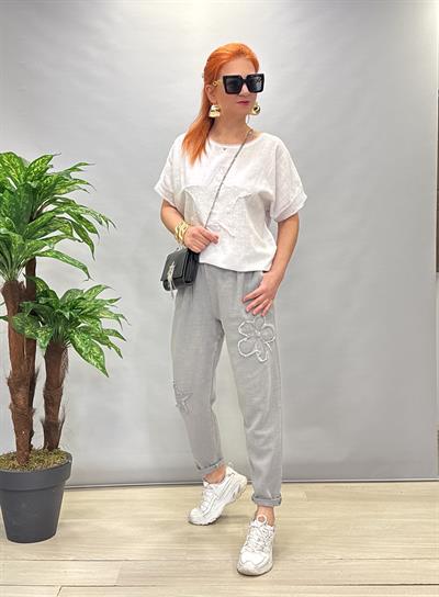 PMK MNS 4045 PAYET DETAY PAMUKLU PANTOLON 46 BEDENE KADAR UYUMLUDUR GRİ