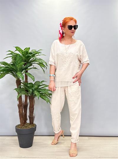 PMK MNS 4045 PAYET DETAY PAMUKLU PANTOLON 46 BEDENE KADAR UYUMLUDUR TAŞ