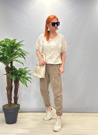 PMK MNS 4045 PAYET DETAY PAMUKLU PANTOLON 46 BEDENE KADAR UYUMLUDUR VİZON