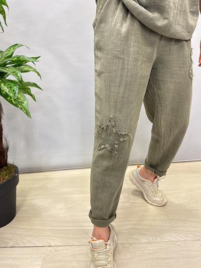 PMK MNS 4045 PAYET DETAY PAMUKLU PANTOLON 46 BEDENE KADAR UYUMLUDUR HAKİ YEŞİL