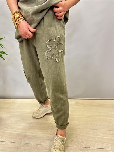 PMK MNS 4045 PAYET DETAY PAMUKLU PANTOLON 46 BEDENE KADAR UYUMLUDUR HAKİ YEŞİL