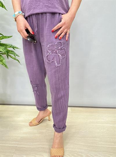 PMK MNS 4045 PAYET DETAY PAMUKLU PANTOLON 46 BEDENE KADAR UYUMLUDUR MOR