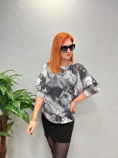 MNS 4575 İTALYAN MERSERİZE BLUZ GRİ