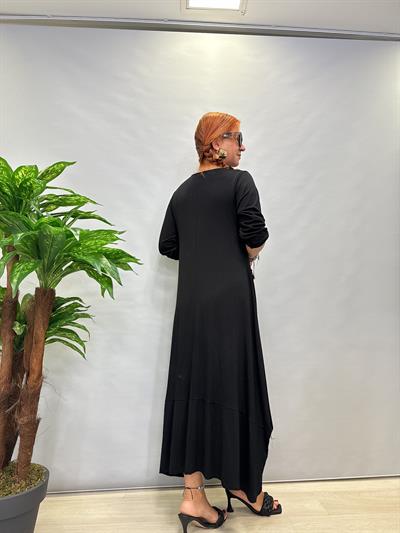 MNS 5050 DERİ DETAY LİKRALI VİSKON TOK PENYE ELBİSE 46 BEDENE KADAR UYUMLUDUR 