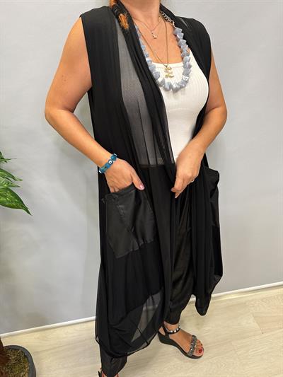 MNS 5054  TÜL DETAY TASARIM YELEK  