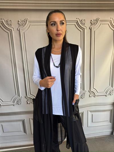 MNS 5054  TÜL DETAY TASARIM YELEK  