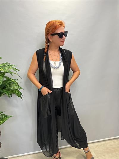 MNS 5054  TÜL DETAY TASARIM YELEK  