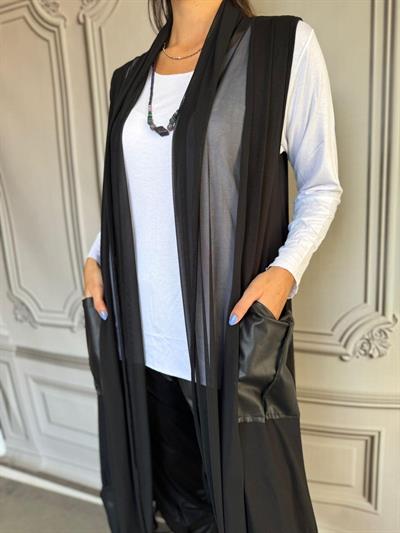 MNS 5054  TÜL DETAY TASARIM YELEK  