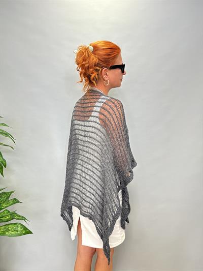 MNS 5059 KELEBEK  FİLE  BLUZ  ANTRASİT