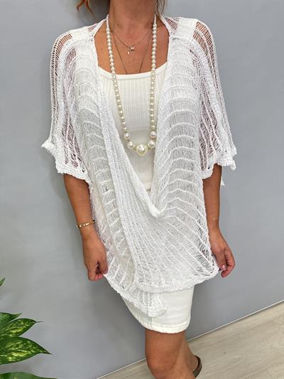 MNS 5059 KELEBEK  FİLE  BLUZ  BEYAZ 