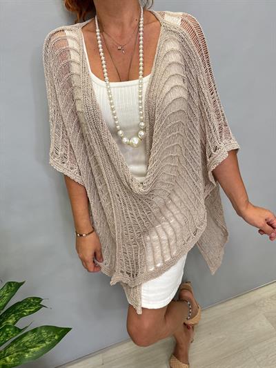 MNS 5059 KELEBEK  FİLE  BLUZ  VİZON