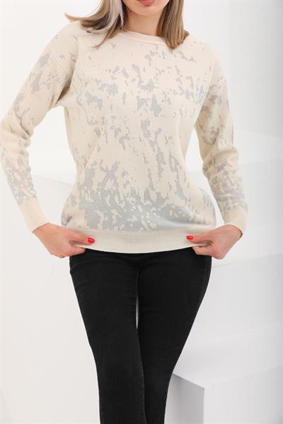 MNS 5063 SİM DETAY TOK TRİKO BLUZ 40 BEDENE KADAR UYUMLU TAŞ 