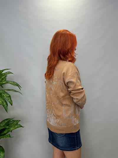 MNS 5063 SİM DETAY TOK TRİKO BLUZ 40 BEDENE KADAR UYUMLU VİZON