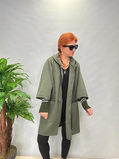 MNS 5078 İTALYAN KOL DETAY KAŞE CEKET 50 BEDENE KADAR UYUMLUDUR YEŞİL