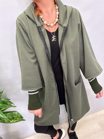 MNS 5078 İTALYAN KOL DETAY KAŞE CEKET 50 BEDENE KADAR UYUMLUDUR YEŞİL