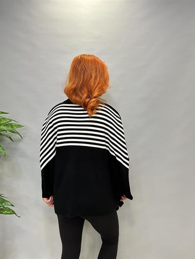 MNS 5082  PANÇO MODEL TRİKO BLUZ SİYAH 44 BEDENE KADAR UYUMLUDUR 