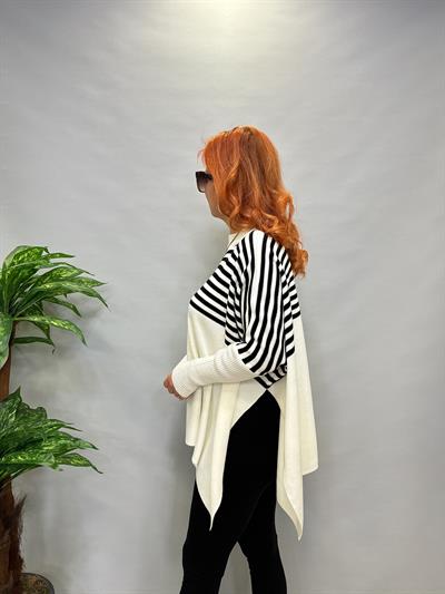 MNS 5082 PANÇO MODEL TRİKO BLUZ EKRU 44 BEDENE KADAR UYUMLUDUR 