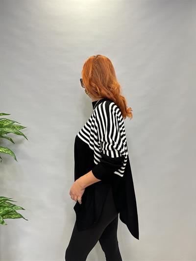 MNS 5082  PANÇO MODEL TRİKO BLUZ SİYAH 44 BEDENE KADAR UYUMLUDUR 