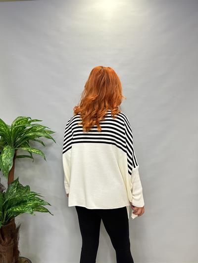 MNS 5082 PANÇO MODEL TRİKO BLUZ EKRU 44 BEDENE KADAR UYUMLUDUR 