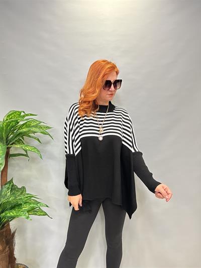 MNS 5082  PANÇO MODEL TRİKO BLUZ SİYAH 44 BEDENE KADAR UYUMLUDUR 