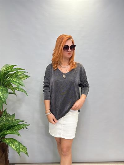 YNY MNS 5353 V YAKA SİMLİ TRİKO SİYAH 