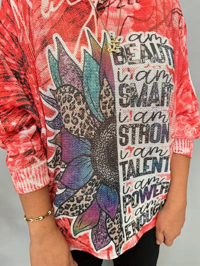 MNS 5475 İTALYAN ÇİÇEK DESEN TRİKO KIRMIZI