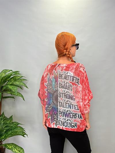 MNS 5475 İTALYAN ÇİÇEK DESEN TRİKO KIRMIZI