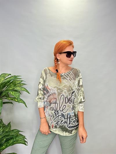 MNS 558 İTALYAN KIZILDERİ DESEN TRİKO YEŞİL