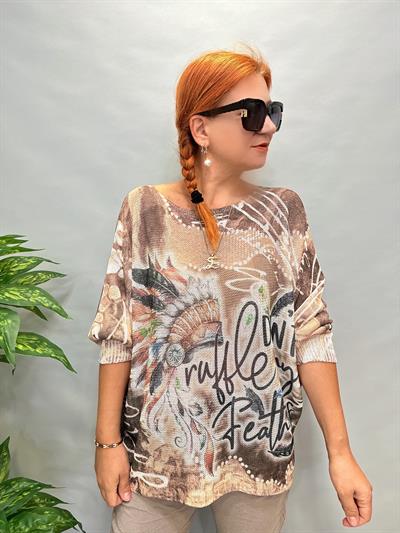 MNS 558 İTALYAN KIZILDERİ DESEN TRİKO VİZON