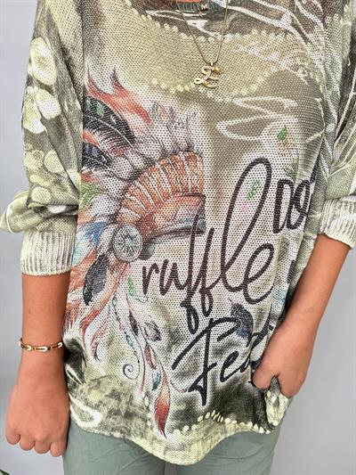 MNS 558 İTALYAN KIZILDERİ DESEN TRİKO YEŞİL