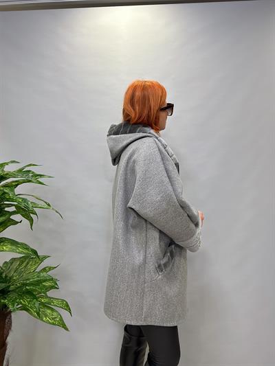 MNS 5859 İTALYAN KÜRK KAŞE KABAN GRİ 44_52 BEDEN ARASI UYGUNDUR