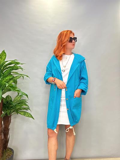 MNS  6060  YILDIZ DETAY PAMUKLU CEKET MAVİ  HER BEDENE UYUMLUDUR 