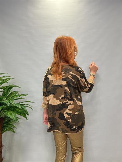 MNS 6711 İTALYAN KAMUFLAJ BLUZ KAHVE 