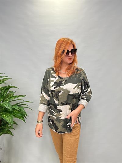 MNS 6711 İTALYAN KAMUFLAJ BLUZ YEŞİL