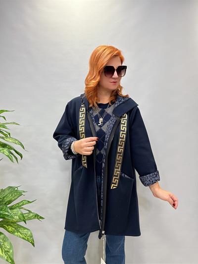 MNS 6767 İTALYAN KAŞE KABAN LACİVERT 40_50 BEDEN ARASINA UYGUNDUR