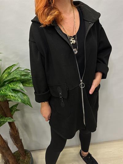 MNS 7070 CEP DETAY KAŞE CEKET SİYAH 50 BEDENE KADAR UYGUN