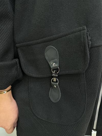 MNS 7070 CEP DETAY KAŞE CEKET SİYAH 50 BEDENE KADAR UYGUN