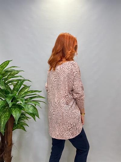 MNS 7575 İTALYAN KENDİNDEN VARAKLI BLUZ PEMBE