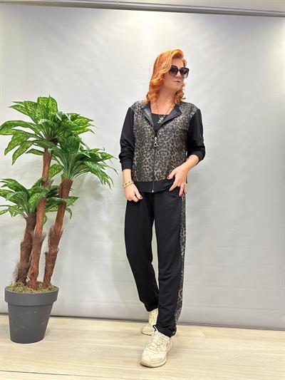 MNS 7624 LİKRALI ŞARDONSUZ İKİ İPLİK CEKETLİ TAKIM SİYAH