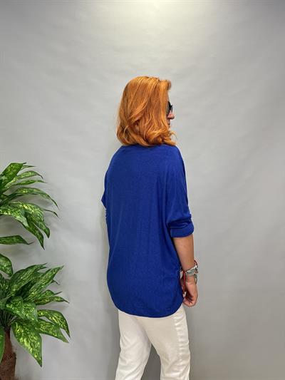 MNS 8499 İTALYAN  LİKRALI  YUMUŞAK   BLUZ(KOLYE DAHİLDİR) 46 BEDENE UYUMLU SAKS