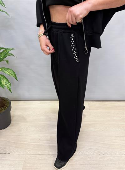 MNS 9516 İTALYAN TAŞ DETAY ULTRA MODAL PANTOLON SİYAH