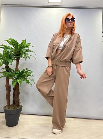 MNS 9516 İTALYAN TAŞ DETAY ULTRA MODAL PANTOLON VİZON