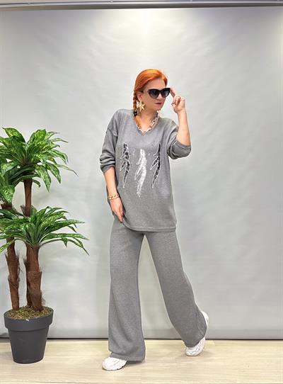 MNS TRİKO PANTOLON(İÇİ ASTARLI) GRİ (TAKIM DEĞİLDİR)